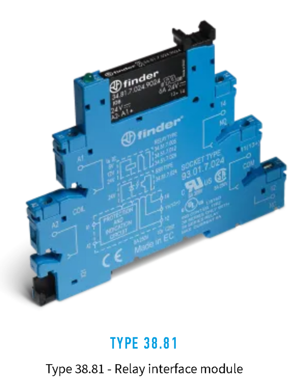 38.81.0.125.8240, Finder, Relevador de estado solido de in:125vac/dc out:240vac