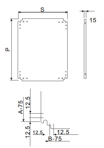 MP-ST25-3, Wertek-Boxes, Platina para gabinete de 300x250