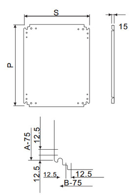 MP-ST6-6, Wertek-Boxes, Platina para gabinete de 600x600 mm
