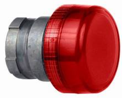 D-ZB2BV04, Wertek, Cabeza para lampara piloto roja de 22mm. (lay5-bv04).