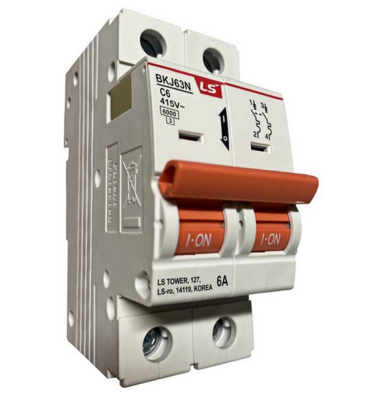BKJ63N-2P-C4A, LS Electric, Pastilla termomagnetica montaje din 2p 415vac 4a 6ka