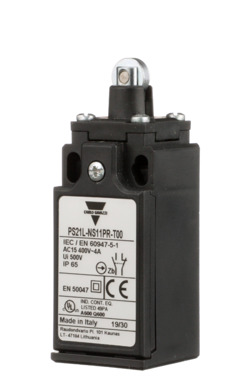 PS21L-NS11PR-T00, Carlo Gavazzi, Interruptor de limite e102-00b1 lsw 1no+1nc snap mtl rlr pln