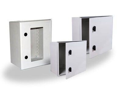 TIP-43+MP, Wertek-Boxes, Gabinete de poliester ip65, 400x300x200mm con platina
