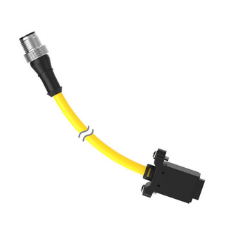 DELSE-81D, Banner, 86942 cordset ls-custom to m12 double ended, 12-pin straight female, 8-pin straight male connectors
