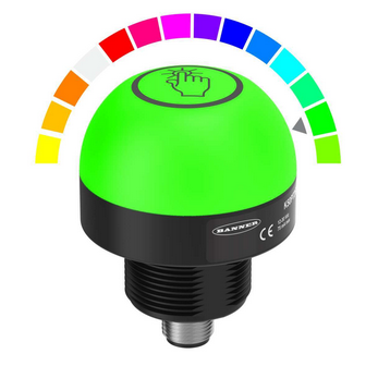 K50PTAMGRY3Q, Banner, 805919 k50 pro. sensor touch tipo domo programable. 3 color (rgb). 12-30vdc. qd-5pin.