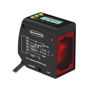 LTF12IC2LD, Banner, 94851 sensor laser difuso, rango 50-1200mm,  12-30 vdc, salda analoga 4-20 ma, npn/pnp 2 mts