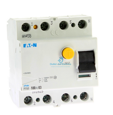PFIM-100/4/03, Moeller, 102825 interruptor diferencial de 100amp, 300ma de disparo