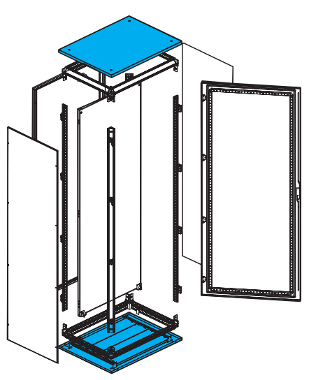 TCB106/D, Wertek-Boxes, Tapa superior +base para gabinete ar9 de 1000x600 mm doble