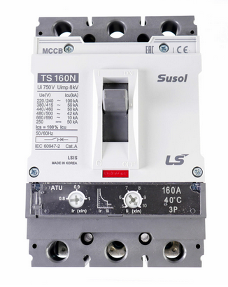 TS160NFMU1603P, LS Electric, Int.  termomagnetico susol de 3p, 160a, 600v, 50ka.