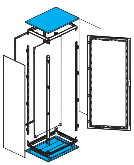 TCB126/D, Wertek-Boxes, Tapa superior + base para gabinete de 1200x600 mm.