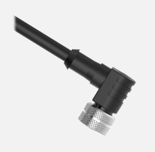 MQAC-415RA, Banner, 32953 cordset 1/2 in single ended, 4-pin right-angle female connector, 5 m (16.4 ft) in length, bla