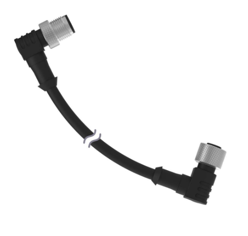 MQDEC-412RR, Banner, 47454 cordset a-code m12 to a-code m12 double ended, 5-pin right-angle female, 4-pin right-angle ma
