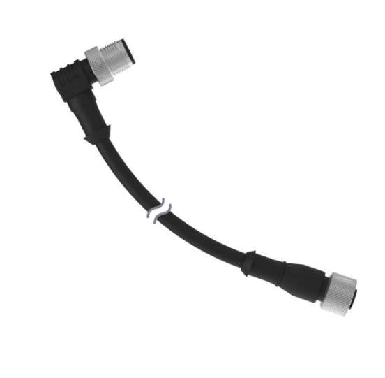 MQDEC-512RS, Banner, 809555 cordset a-code m12 to a-code m12 double ended, 5-pin straight female, 5-pin right-angle male