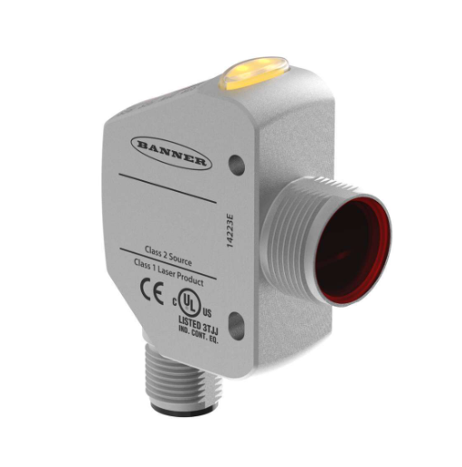 Q4XTKLAF300-Q8, Banner, 95301 sensor laser de campo ajustable 300mm 10-30vdc pnp/npn io linl 4pin m12