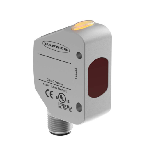 Q4XFPLAF310Q8, Banner, 97539 q4x series. sensor laser campo ajustable rasante.rango:310mm. 10-30vdc. salida:pnp. qd-4pin.