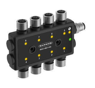 R95C-8B21-KQ, Banner, 813595 r95c series: 8 port discrete io-link hub, io-link interface, 4-pin m12 qds