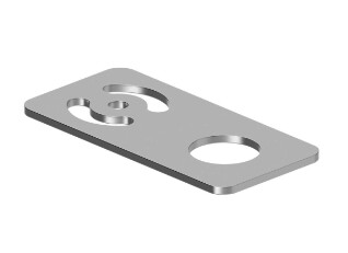 SMBAMS22P, Banner, 10778 smbams22p automotive bracket, smbams22p, p/n 147094 , crs zinc, 22mm hole, flat plate