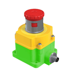 SSA-EB1MLGRP-12ED1Q8, Banner, 30001 emergency stop: flush mounting 44 mm lockable push button, environ. rating: ip65, lighted, co