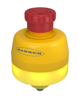 SSA-EB1PLYR-02ECQ5A, Banner, 26266 ssa-eb1 30 mm mount emergency stop push button, yellow, red flash illuminated base, 40 mm act