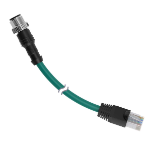 STP-M12D-430, Banner, 806416 cordset d-code m12 to rj45 double ended, 4-pin straight male, 4-pin straight male connectors