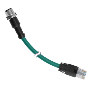 STP-M12D-406, Banner, 806414 cordset d-code m12 to rj45 double ended, 4-pin straight male, 4-pin straight male connectors