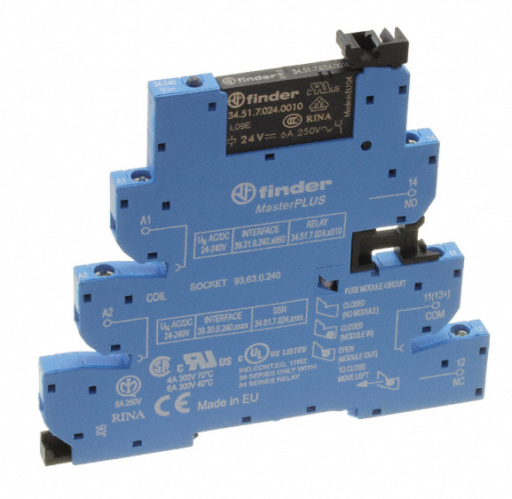 39.31.0.0240.0060, Finder, 393100240060 interfase plus multivoltaje 24-240vca/vcd, 6a.