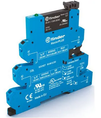 39.60.7.024.9024, Finder, Módulo de interfaz de relé, carril din, 2 a, 24 v dc, dc, plc, spst-na