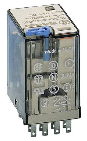 55.34.9.125.0090, Finder, Relevador con led 4p 7a, bobina 125vdc