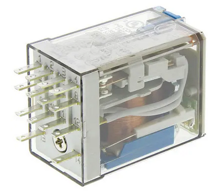 55.34.9.024.0074, Finder, Relevador 4p, bobina en 24 vcd, 4 cc, 7 a, con led.