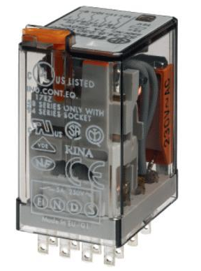 55.34.8.024.0054, Finder, Relevador  4cc (24vac) 7 a con led ( my4-24vac-l)
