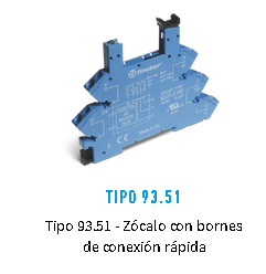 93.51.7.024, Finder, Base con bornes de conexión rápida tipo 93.51