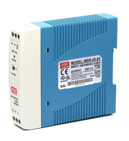MDR-20-24, Meanwell, 56004 fuente  0.8a, input  85-264vca, output:24vdc