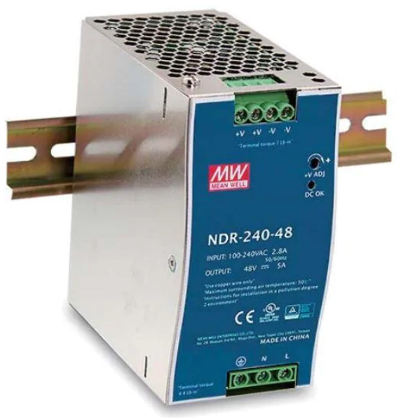 NDR-240-24, Meanwell, 56044 power supply 10a, input:90-264vca, output:24vdc