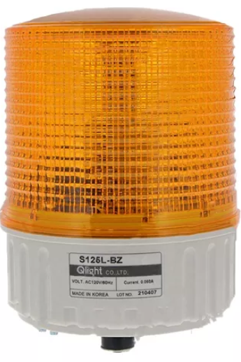 S125L-BZ-120-A, Q-Light, 63395 torreta ambar con luz y sonido (90db), p/ 120v.