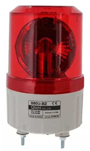 S80U-BZ-24-R, Q-Light, 63435torreta giratoria roja y sonido 90db, p/ 24vdc.