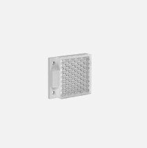 BRT-35X35B, Banner, 72480 retroreflector cuadrado de 35x34mm, factor 1.3, 60c, montaje plastico tornillo