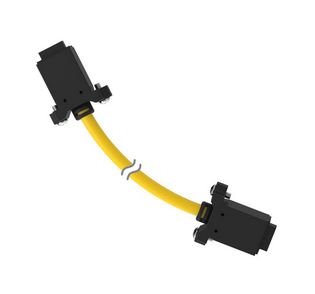 DELS-118E, Banner, 86946 cable doble extremo ls-personalizado. 12pin hembra recto.2.5 m 11x24 pvc amarillo. pvc negro