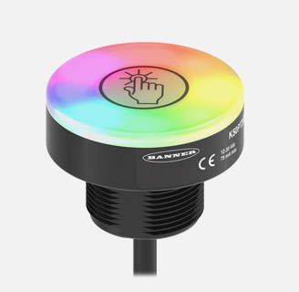 K50PTCAMRGB14, Banner, 805918 k50 pro series 50 mm programmable multicolor touch button, no, ip67, momentaneo, cable 2m