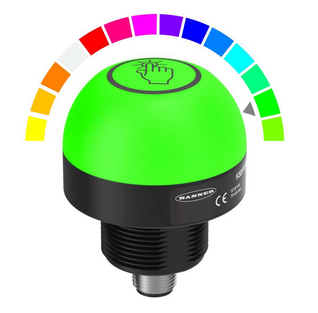 K50PTKQ, Banner, 806180 sensor touch indicador domo io link rgb 18-30vdc ip67 ip69k 4pin m12 qd