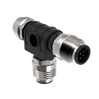 SI-RFA-TK, Banner, 806410 conector tipo “t” para conexiones interlocks rfid m1,2 4 pines ip68