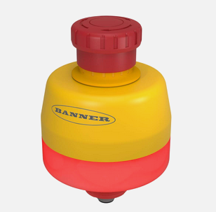 SSA-EB1PL-02ECQ5B, Banner, 26261 boton iluminado pulsador paro emergencia 30mm, actuador de 40mm, 2nc, m12 integral qd 5pin