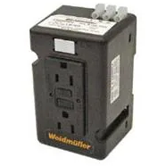 W_6720005422, Weidmuller, Tomacorriente doble drac gf 15, 125 vac, 15 a, 10ka p/ montaje en riel.