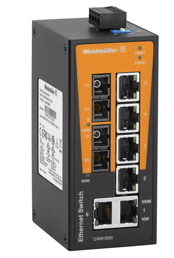 W_1240910000, Weidmuller, Switch autogestionado ie-sw-bl08-6tx-2sc
