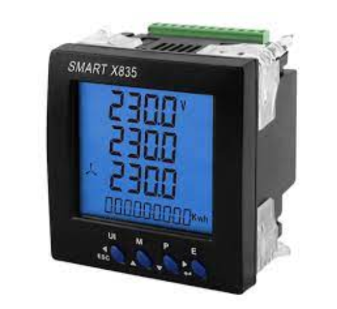Smart X835-B-4-2-C, Wertek, Medidor de energía bidireccional modbusrtu, 5a, 60hz, hasta 500vac