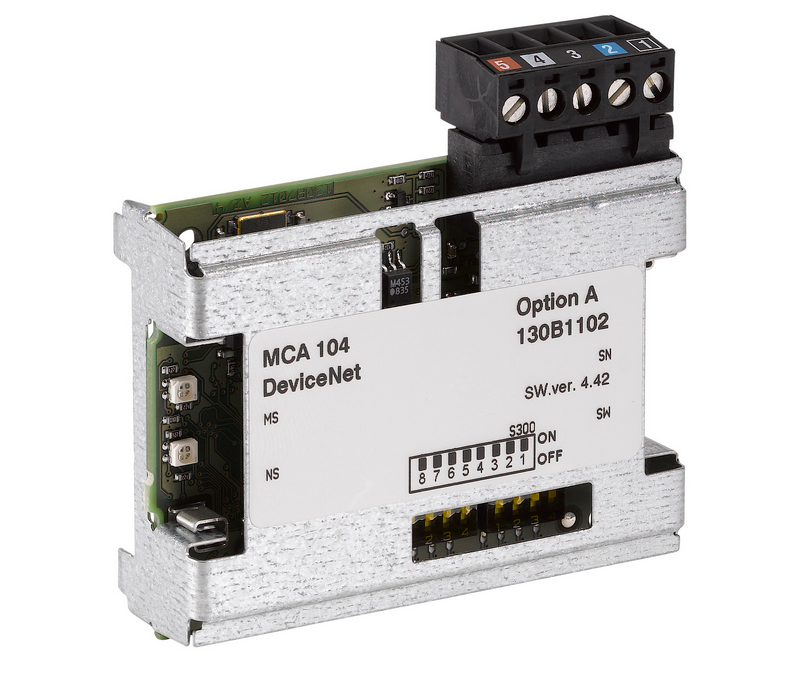 130B1102, Danfoss VLT, Vlt tarjeta de comunicacion device net mca104