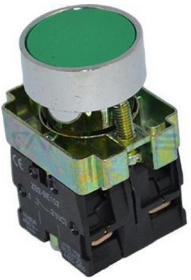 LAY5-BA35, Wertek, Puslsador verde c/ contactos 1no+1nc. (xb2ba35)