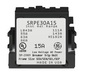 SRPE30A15, General Electric, Unidad de disparo spectra de 15amp, 600vac