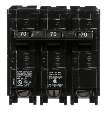 Q370, Siemens, Mx:q370 interruptor de 3 polos, 70a.