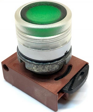 P9MPLVGD, General Electric, Pulsador iluminado verde ge