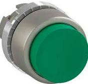 P9MPNVS, General Electric, Boton pulsador redondo metalico extendido verde